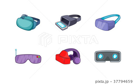 VR icon set, cartoon style 37794659