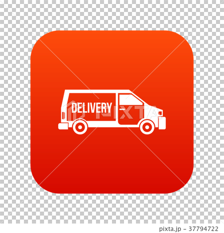 Delivery truck icon digital red 37794722
