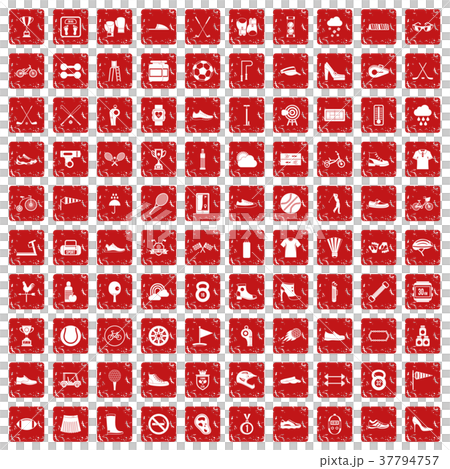 100 sneakers icons set grunge red 100 sneakers icons set grunge red 37794757