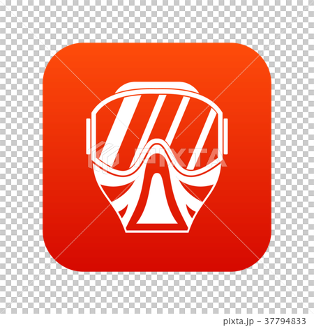 Paintball mask icon digital red 37794833