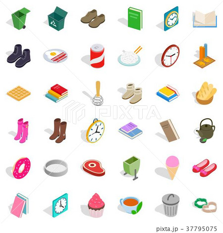 Interior icons set, isometric style 37795075