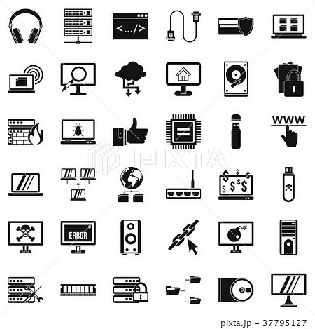 Internet icons set, simple style Internet icons set, simple style 37795127