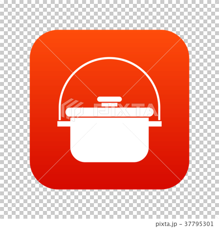 Cooking cauldron icon digital red Cooking cauldron icon digital red 37795301