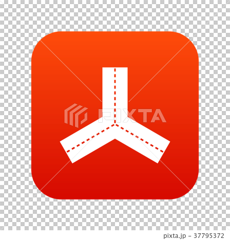 Three roads icon digital red 37795372