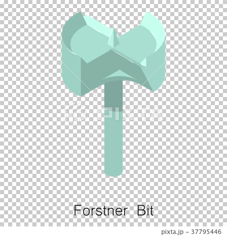 Forstner bit drill icon, isometric 3d style Forstner bit drill icon, isometric 3d style 37795446
