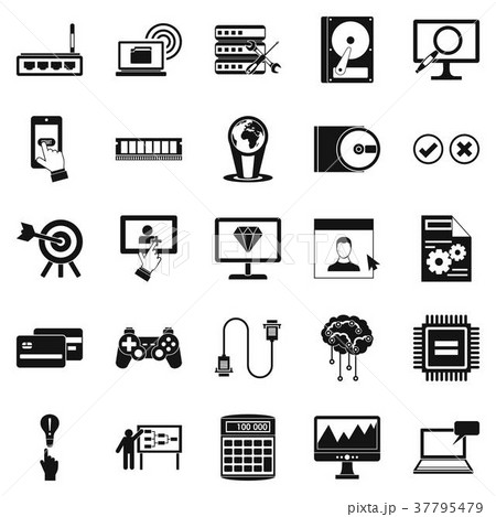 Site icons set, simple style 37795479