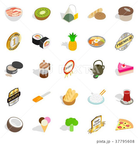 Bad food icons set, isometric style 37795608