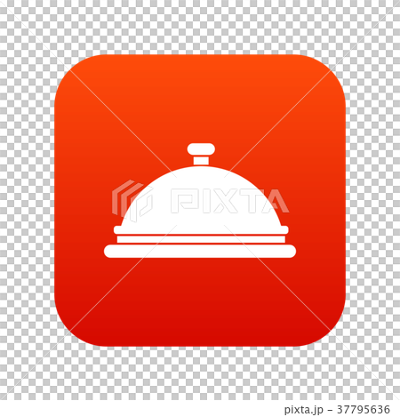 Restaurant cloche icon digital red 37795636