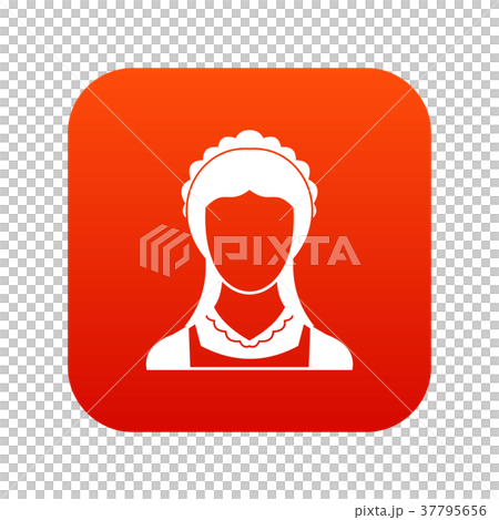 Cleaning household service maid icon digital red Cleaning household service maid icon digital red 37795656