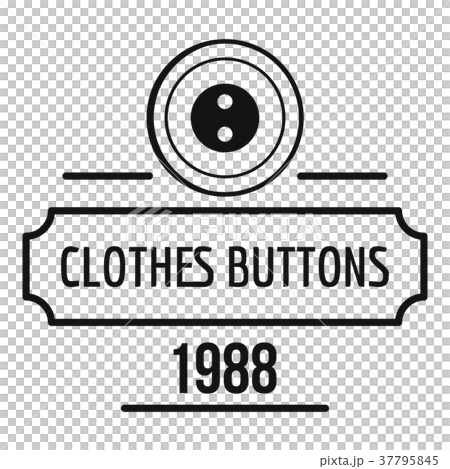 Clothes button service logo, simple black style 37795845