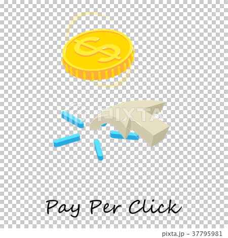 Pay per click icon, isometric 3d style Pay per click icon, isometric 3d style 37795981