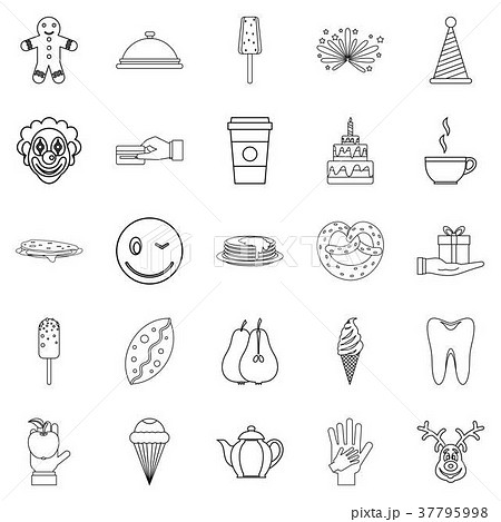 Sweet shop icons set, outline style 37795998