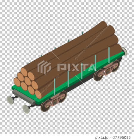 Wagon wood icon, isometric 3d style 37796035