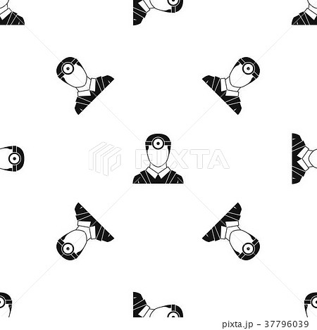 Ophthalmologist with head mirror pattern seamless black Ophthalmologist with head mirror pattern seamless black 37796039