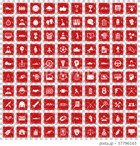 100 victory icons set grunge red 100 victory icons set grunge red 37796103