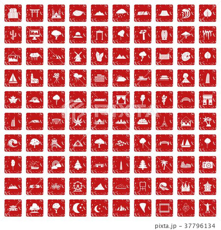 100 view icons set grunge red 100 view icons set grunge red 37796134