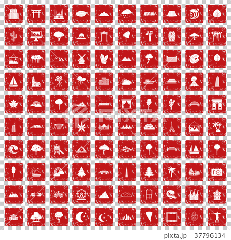 100 view icons set grunge red 100 view icons set grunge red 37796134