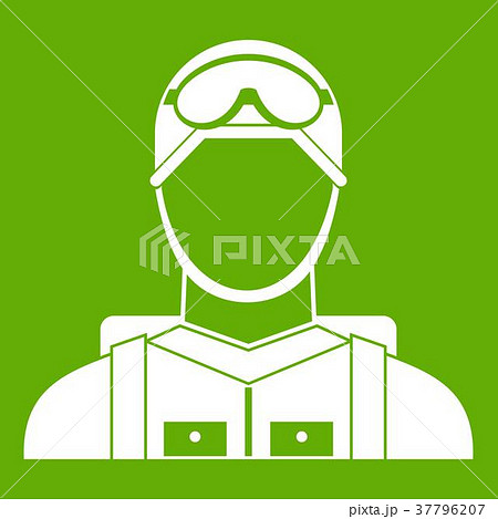 Military paratrooper icon green 37796207