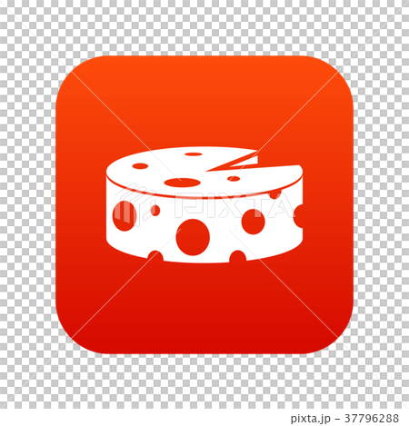 Cheese wheel icon digital red 37796288