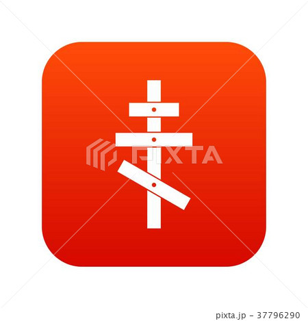 Orthodox cross icon digital red 37796290