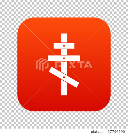 Orthodox cross icon digital red 37796290