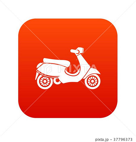 Vespa Scooter Icon Digital Redのイラスト素材