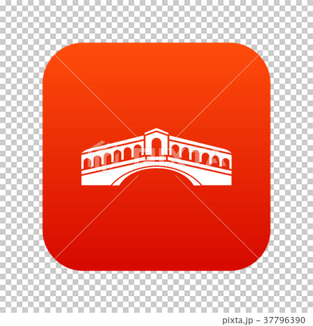 Venice bridge icon digital red Venice bridge icon digital red 37796390