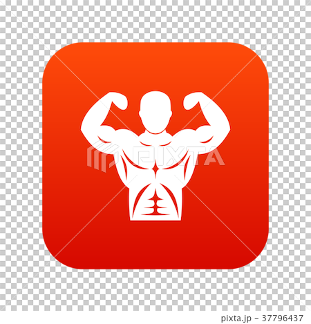 Athletic man torso icon digital red 37796437