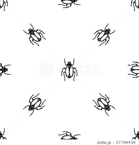 Dung beetle pattern seamless black 37796456