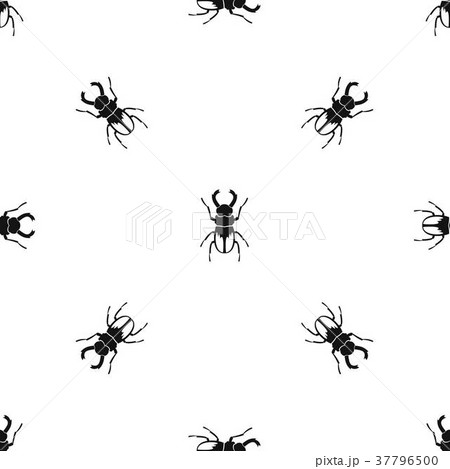 Rhinoceros beetle pattern seamless black 37796500