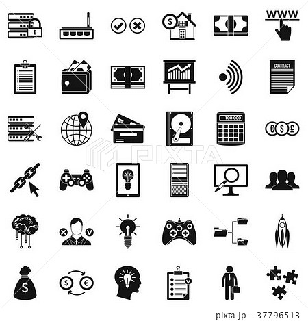 It Management Icons Set Simple Styleのイラスト素材