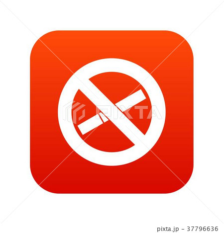 No smoking sign icon digital red 37796636