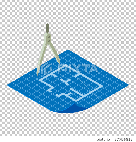 Floor plan icon, isometric 3d style Floor plan icon, isometric 3d style 37796813