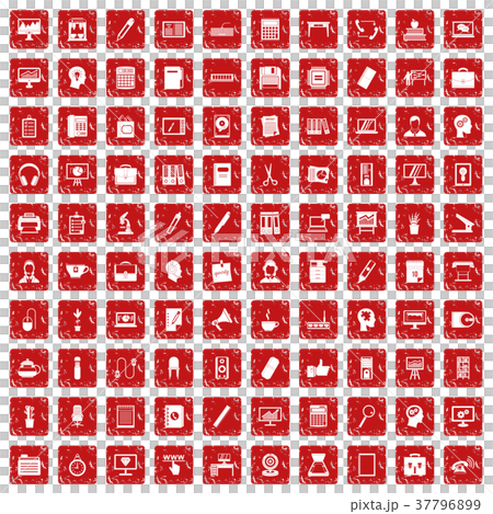 100 work space icons set grunge red 100 work space icons set grunge red 37796899