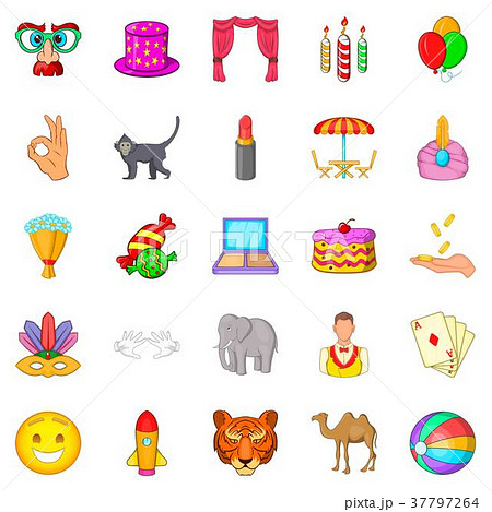 Circus performer icons set, cartoon style 37797264