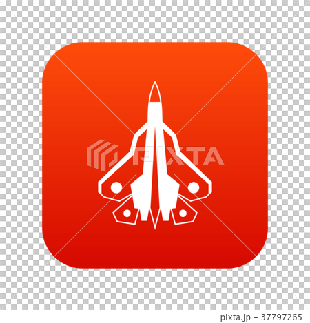 Military fighter plane icon digital red Military fighter plane icon digital red 37797265