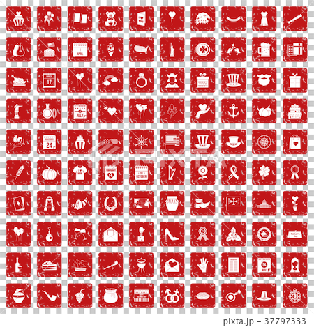 100 calendar icons set grunge red 100 calendar icons set grunge red 37797333