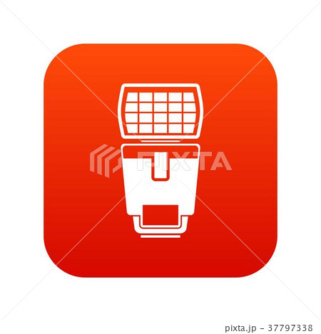 Lighting flash for camera icon digital red 37797338
