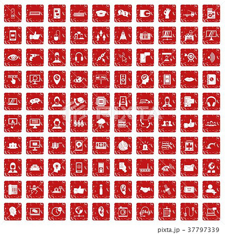 100 call center icons set grunge red 100 call center icons set grunge red 37797339