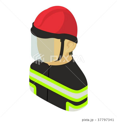 Firefighter man asian icon, isometric 3d style 37797341