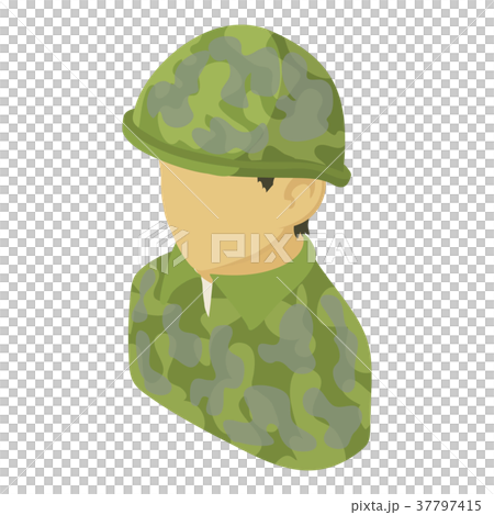 Military man asian icon, isometric 3d style - Stock Illustration ...