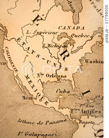 古い世界地図　北米大陸 37798000