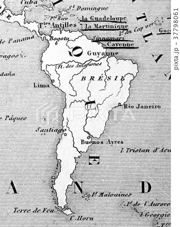 古い世界地図　南米大陸 37798061