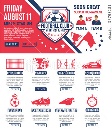 Vector web page design football soccer tournament 37798281