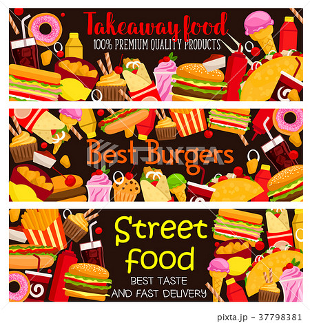 Vector street food restaurant menu banners Vector street food restaurant menu banners 37798381