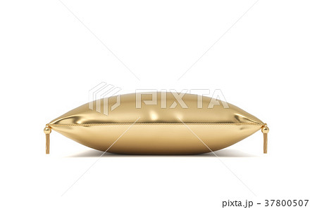 3d rendering of an isolated golden pillow with 3d rendering of an isolated golden pillow with 37800507