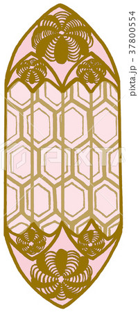 兜貝と亀甲模様のフレーム 37800554