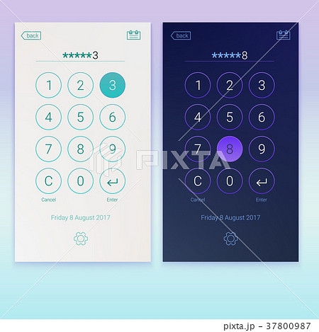 Passcode interface for lock screen, login or enter 37800987