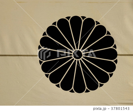 Dharma Wheel Buddhist symbol on flag 37801543