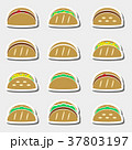 set of color tortilla tacos food stickers set  37803197